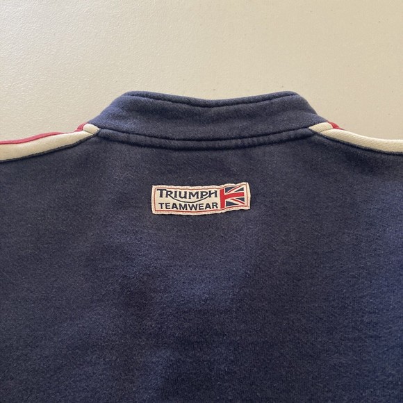 Triumph Motorcycles UK Full Zip Ladies SMALL Blue Fleece Logo Track Jacket - Picture 5 of 12